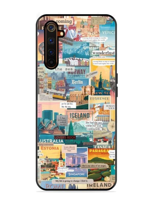 Travel Inspiration Collage Glossy Metal Phone Cover for Realme 6 Pro