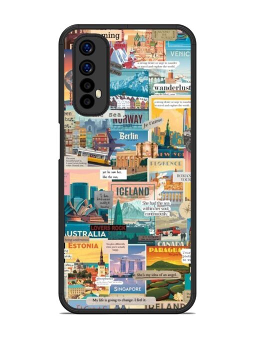 Travel Inspiration Collage Glossy Metal Phone Cover for Realme 7