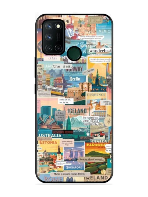 Travel Inspiration Collage Glossy Metal Phone Cover for Realme 7I