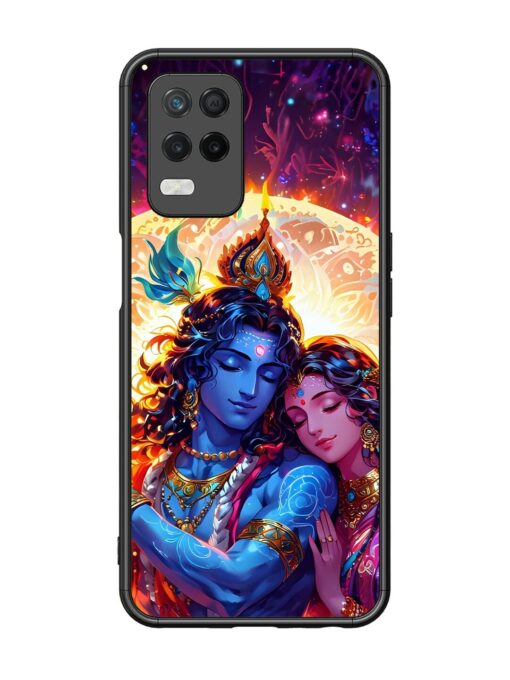 Radha Krishna Art Glossy Metal Phone Cover for Realme 8 (5G)