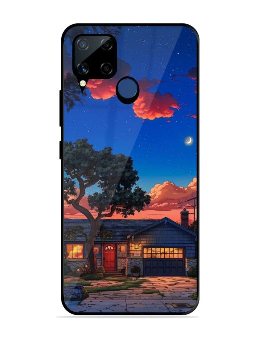 Serene Suburban Twilight Glossy Metal Phone Cover for Realme C15 Zapvi