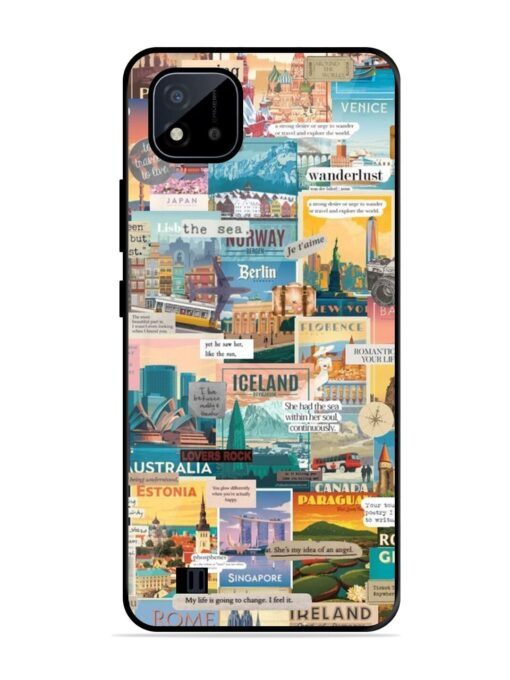 Travel Inspiration Collage Glossy Metal Phone Cover for Realme C20