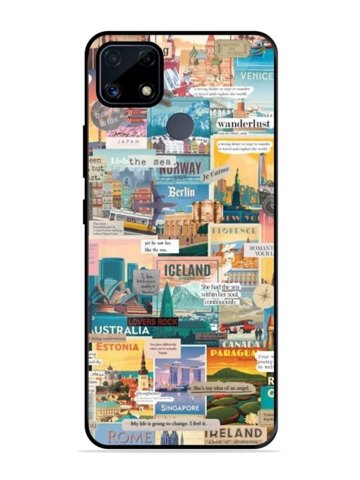 Travel Inspiration Collage Glossy Metal Phone Cover for Realme C25S Zapvi