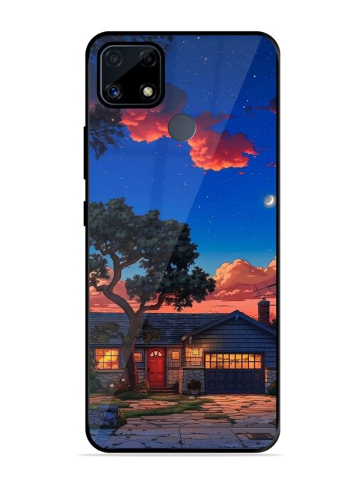 Serene Suburban Twilight Glossy Metal Phone Cover for Realme C25S