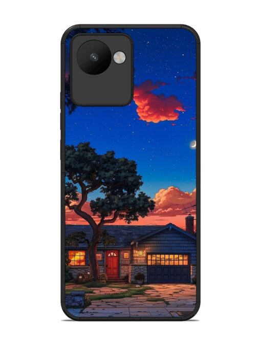 Serene Suburban Twilight Glossy Metal Phone Cover for Realme C30