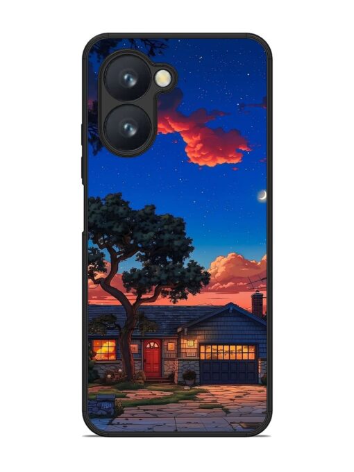 Serene Suburban Twilight Glossy Metal Phone Cover for Realme C33