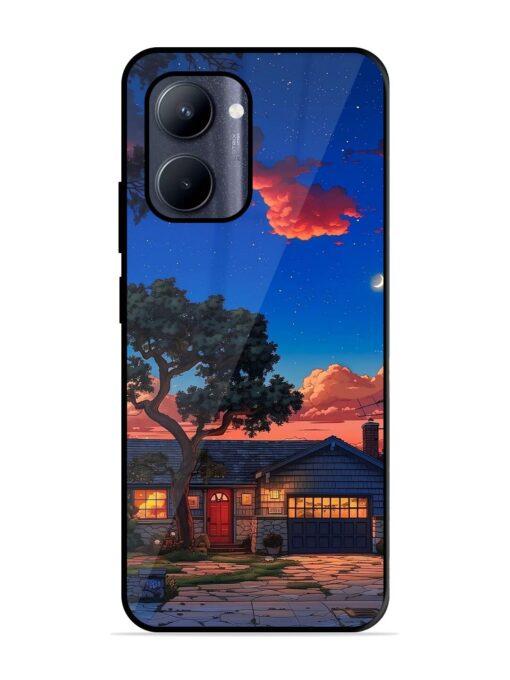 Serene Suburban Twilight Glossy Metal Phone Cover for Realme C33 (2023)