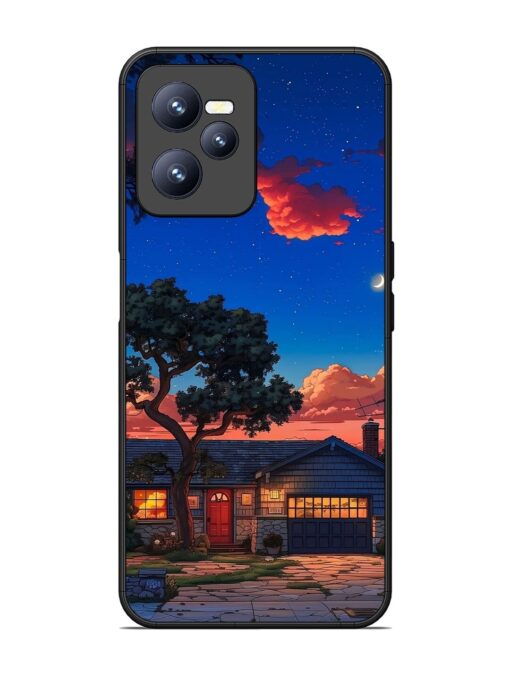 Serene Suburban Twilight Glossy Metal Phone Cover for Realme C35