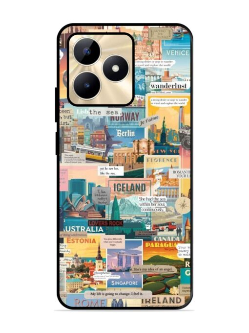 Travel Inspiration Collage Glossy Metal Phone Cover for Realme C51