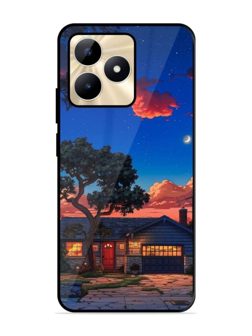 Serene Suburban Twilight Glossy Metal Phone Cover for Realme C51