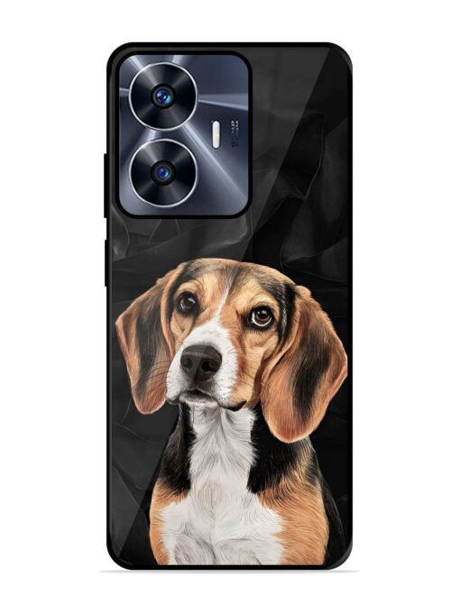 Beagle Portrait Glossy Metal Phone Cover for Realme C55 Zapvi