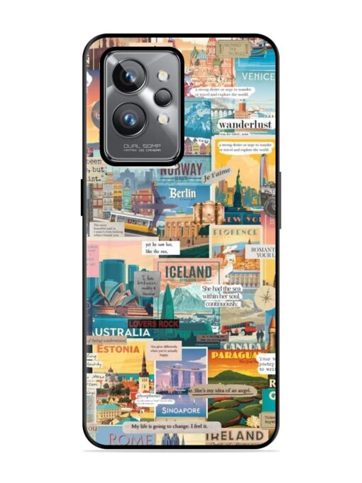 Travel Inspiration Collage Glossy Metal Phone Cover for Realme Gt 2 Pro