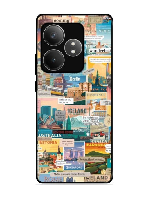 Travel Inspiration Collage Glossy Metal Phone Cover for Realme Gt 6T (5G)