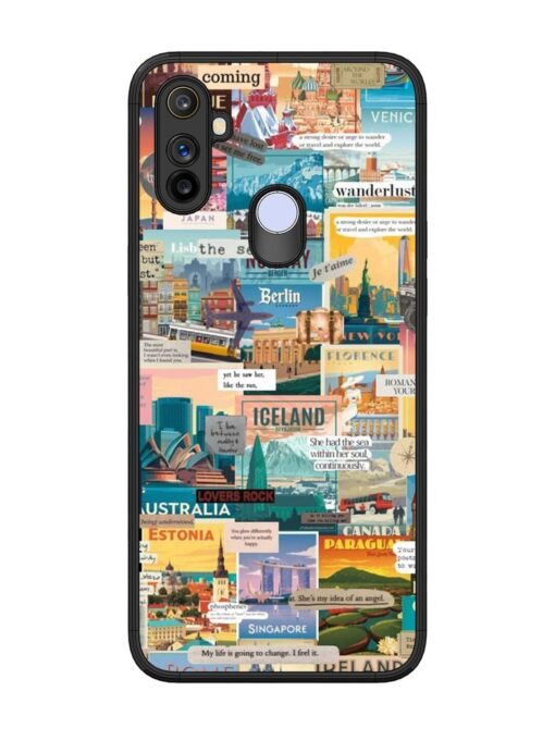 Travel Inspiration Collage Glossy Metal Phone Cover for Realme Narzo 10A Zapvi