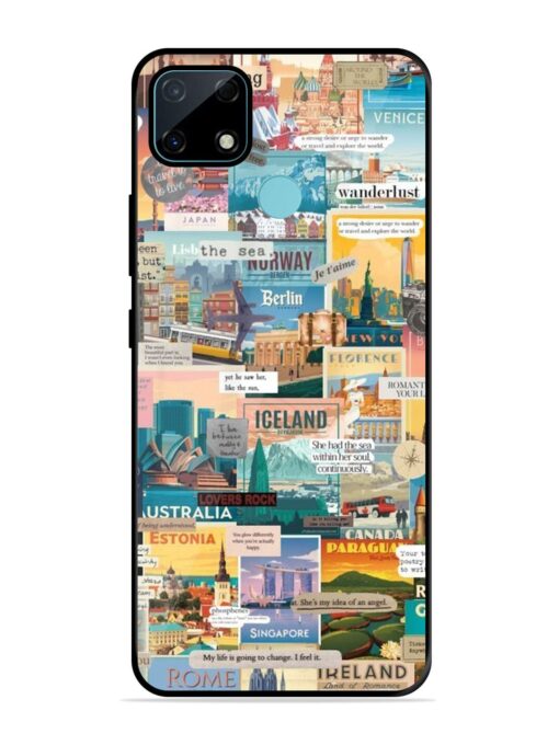 Travel Inspiration Collage Glossy Metal Phone Cover for Realme Narzo 30A