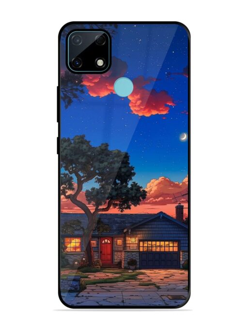 Serene Suburban Twilight Glossy Metal Phone Cover for Realme Narzo 30A Zapvi