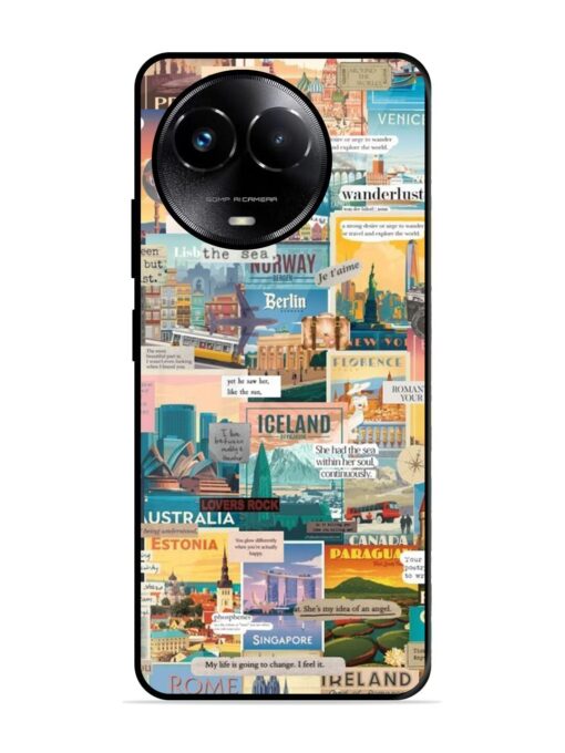 Travel Inspiration Collage Glossy Metal Phone Cover for Realme Narzo 60X (5G)