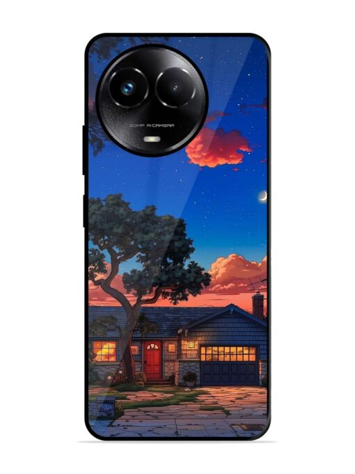 Serene Suburban Twilight Glossy Metal Phone Cover for Realme Narzo 60X (5G)