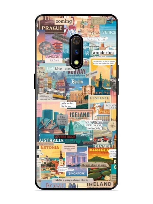 Travel Inspiration Collage Glossy Metal Phone Cover for Realme X