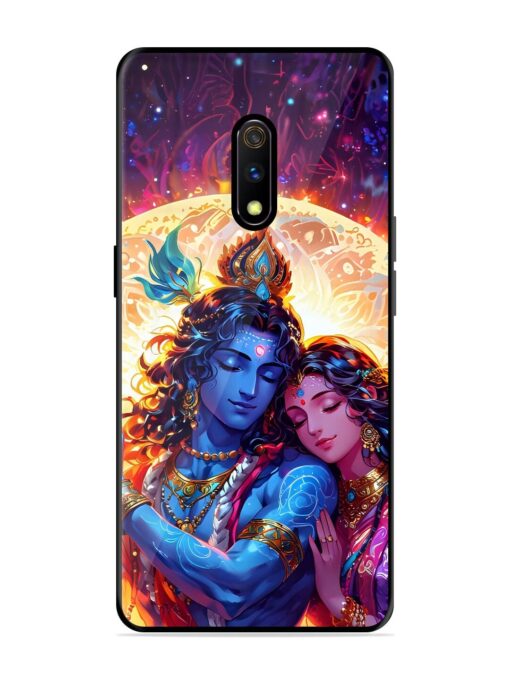 Radha Krishna Art Glossy Metal Phone Cover for Realme X Zapvi