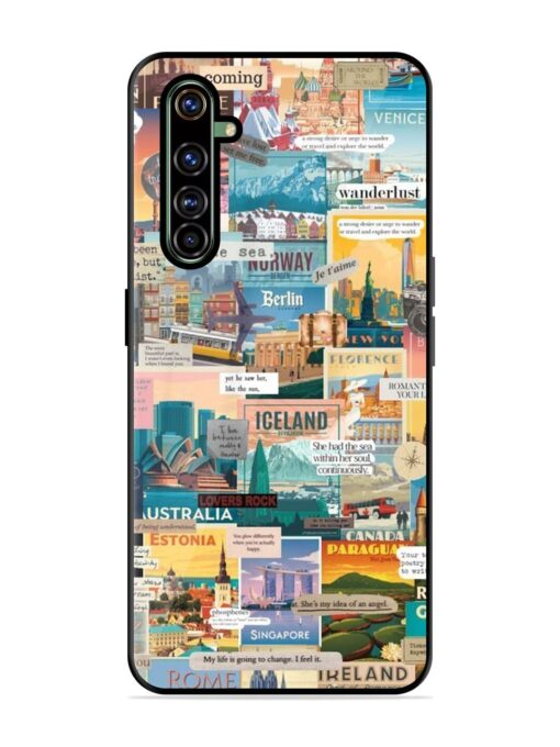 Travel Inspiration Collage Glossy Metal Phone Cover for Realme X50 Pro