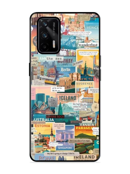 Travel Inspiration Collage Glossy Metal Phone Cover for Realme X7 Max (5G) Zapvi