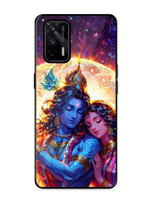 Radha Krishna Art Glossy Metal Phone Cover for Realme X7 Max (5G)