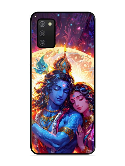 Radha Krishna Art Glossy Metal Phone Cover for Samsung Galaxy A02S Zapvi