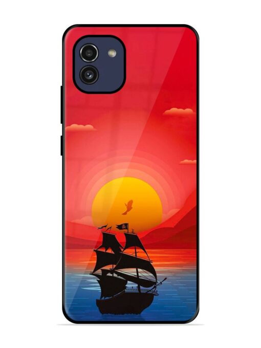 Sunset Sail Glossy Metal Phone Cover for Samsung Galaxy A03 Zapvi