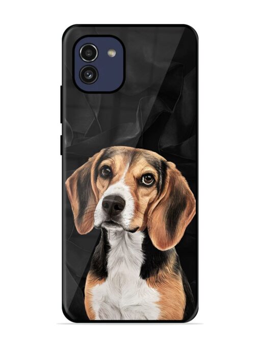 Beagle Portrait Glossy Metal Phone Cover for Samsung Galaxy A03