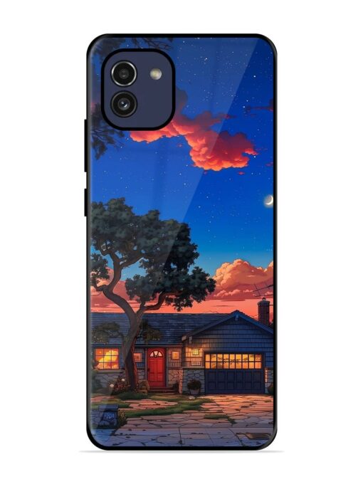 Serene Suburban Twilight Glossy Metal Phone Cover for Samsung Galaxy A03 Zapvi