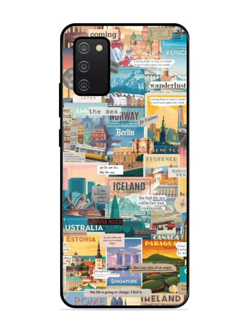 Travel Inspiration Collage Glossy Metal Phone Cover for Samsung Galaxy A03S