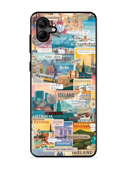 Travel Inspiration Collage Glossy Metal Phone Cover for Samsung Galaxy A04