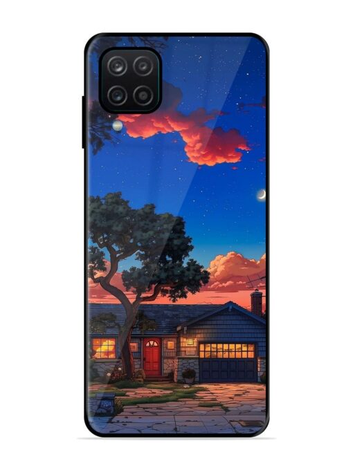 Serene Suburban Twilight Glossy Metal Phone Cover for Samsung Galaxy A12 Zapvi