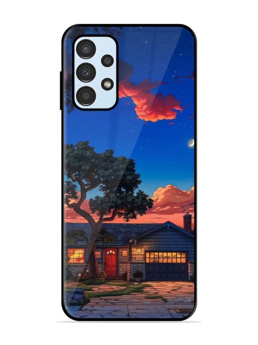 Serene Suburban Twilight Glossy Metal Phone Cover for Samsung Galaxy A13