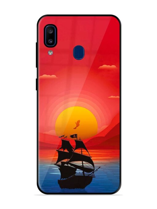 Sunset Sail Glossy Metal Phone Cover for Samsung Galaxy A20 Zapvi