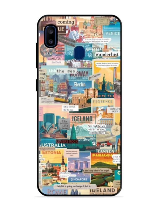 Travel Inspiration Collage Glossy Metal Phone Cover for Samsung Galaxy A20 Zapvi