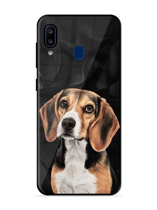 Beagle Portrait Glossy Metal Phone Cover for Samsung Galaxy A20 Zapvi