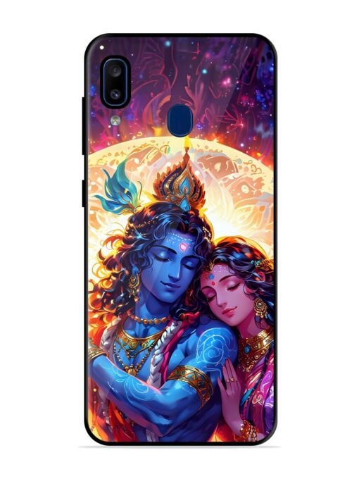 Radha Krishna Art Glossy Metal Phone Cover for Samsung Galaxy A20 Zapvi