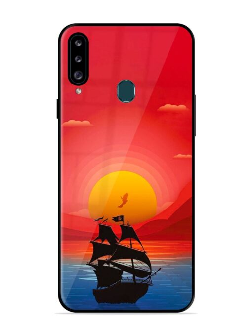 Sunset Sail Glossy Metal Phone Cover for Samsung Galaxy A20S Zapvi