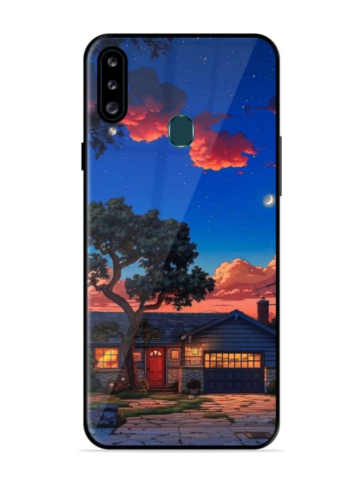 Serene Suburban Twilight Glossy Metal Phone Cover for Samsung Galaxy A20S Zapvi