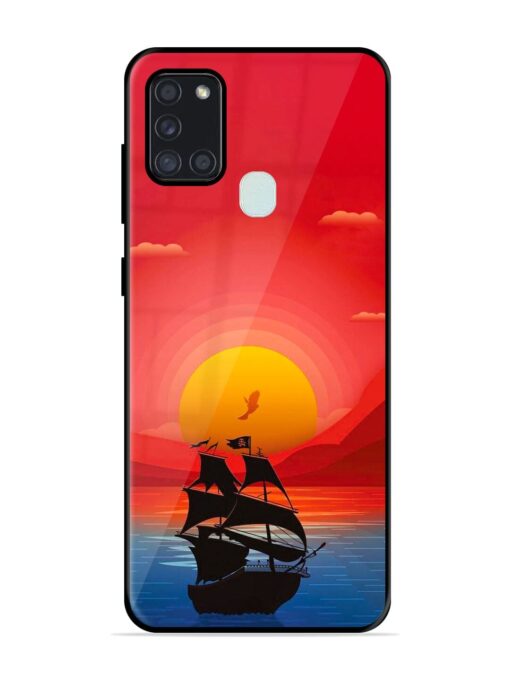 Sunset Sail Glossy Metal Phone Cover for Samsung Galaxy A21S Zapvi