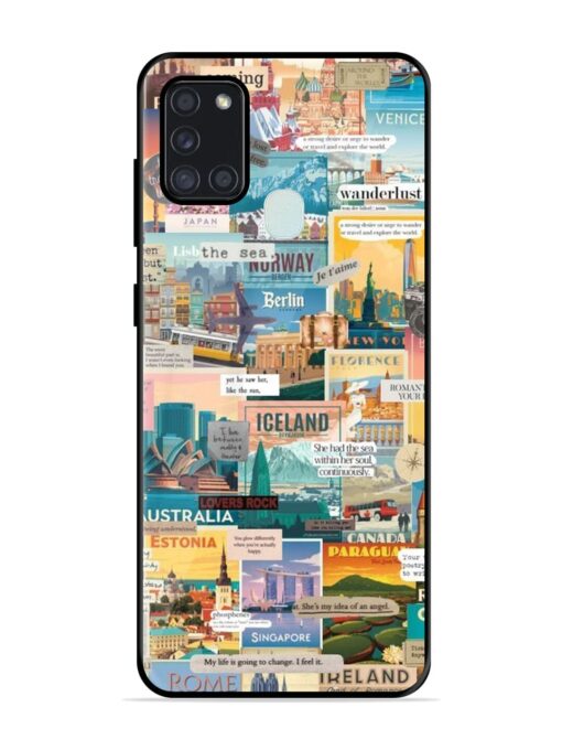 Travel Inspiration Collage Glossy Metal Phone Cover for Samsung Galaxy A21S Zapvi