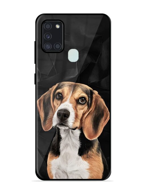 Beagle Portrait Glossy Metal Phone Cover for Samsung Galaxy A21S Zapvi