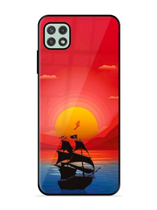 Sunset Sail Glossy Metal Phone Cover for Samsung Galaxy A22 (5G) Zapvi