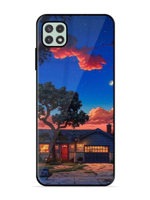 Serene Suburban Twilight Glossy Metal Phone Cover for Samsung Galaxy A22 (5G) Zapvi