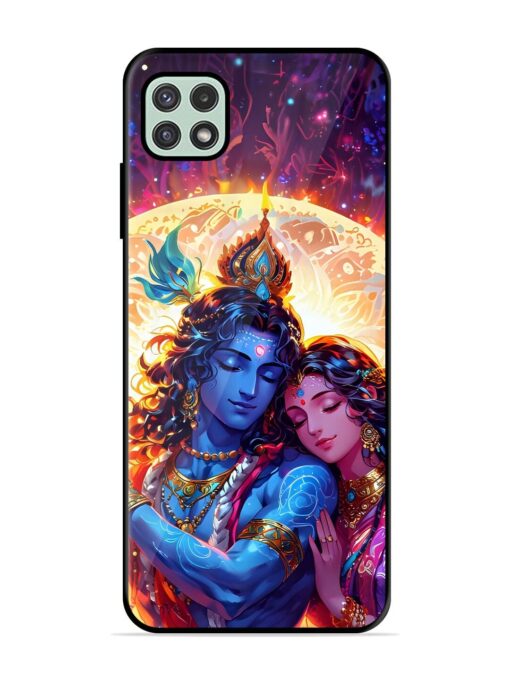 Radha Krishna Art Glossy Metal Phone Cover for Samsung Galaxy A22 (5G) Zapvi