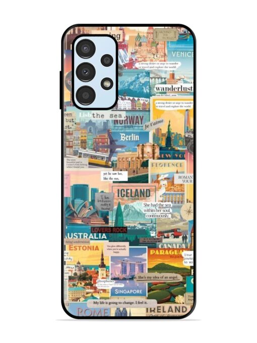 Travel Inspiration Collage Glossy Metal Phone Cover for Samsung Galaxy A23