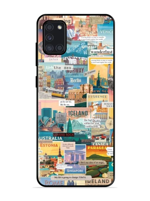 Travel Inspiration Collage Glossy Metal Phone Cover for Samsung Galaxy A31