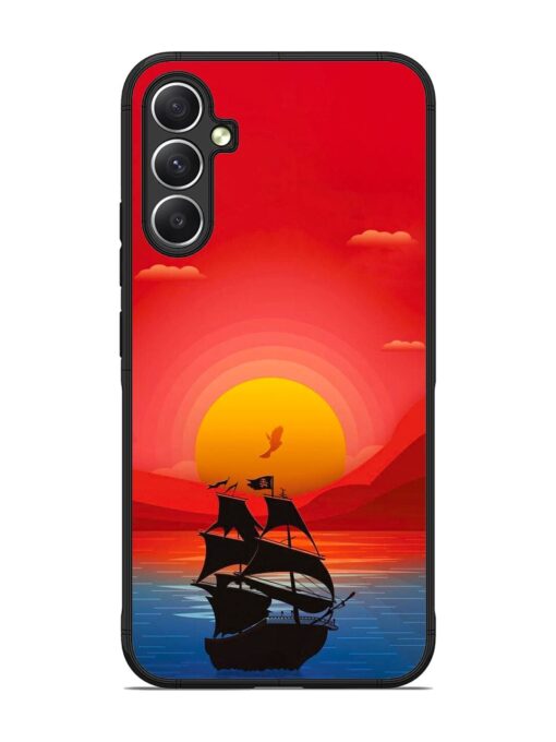 Sunset Sail Glossy Metal Phone Cover for Samsung Galaxy A34 (5G)